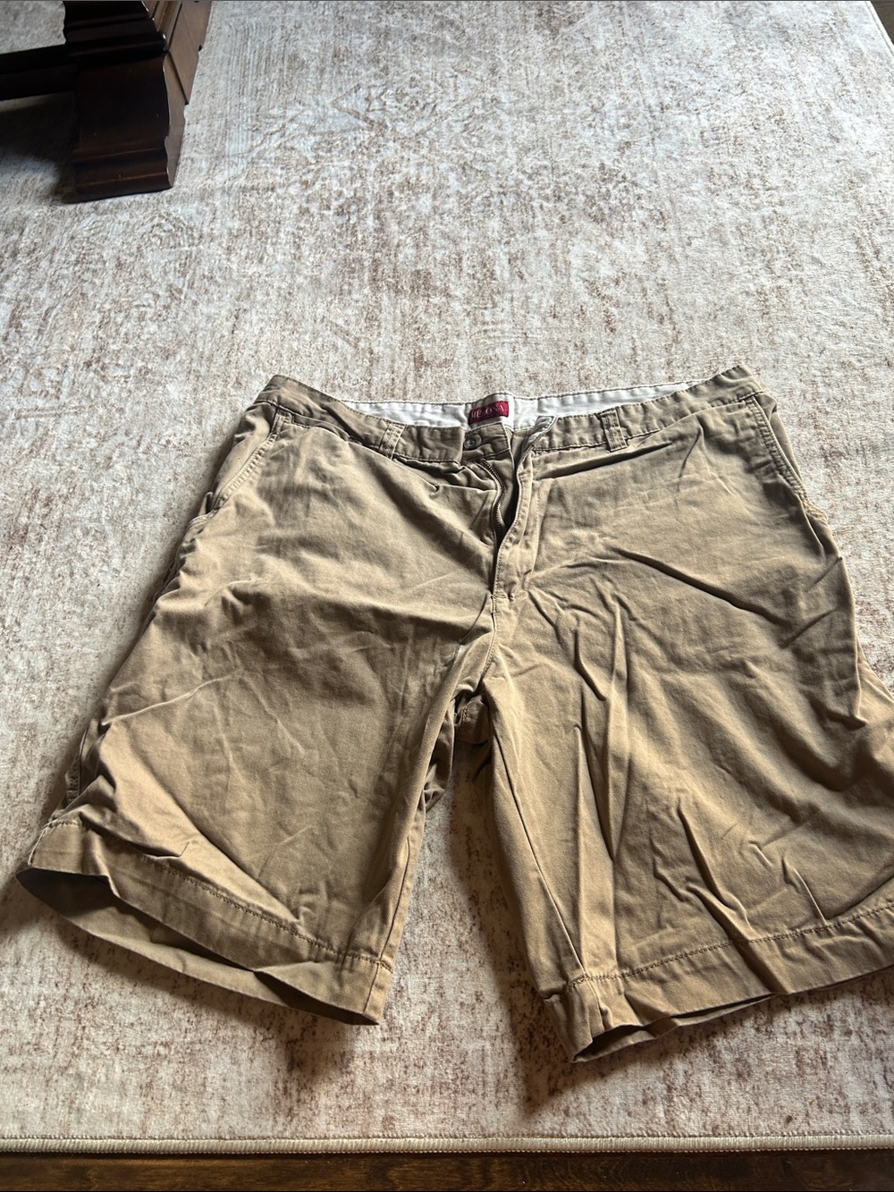 Merona Tan Flat Front Cotton Shorts
